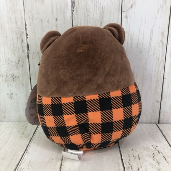 Squishmallows 7.5" Omar The Brown Bear w/ Plaid Shirt - New With Creased Tag - Picture 4 of 8